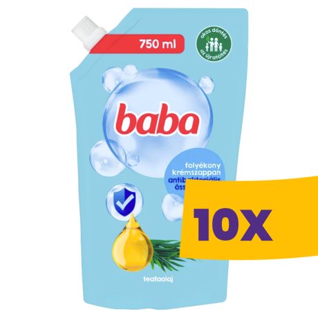 Baba antibakteriális folyékony szappan utántöltő teafaolajjal 750ml (Karton - 10 db)