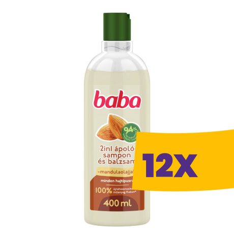 Baba 2in1 Sampon és Balzsam mandulaolajjal minden hajtípusra 400ml (Karton - 12 db)