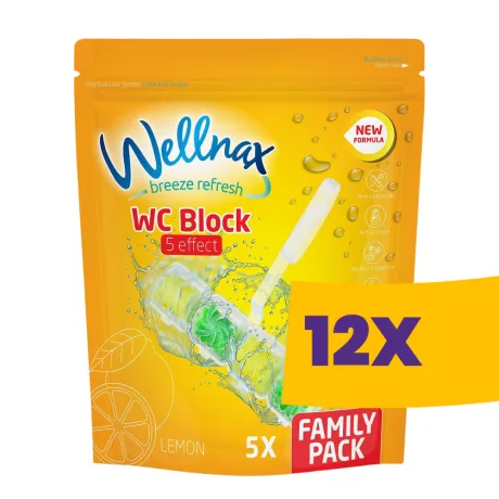 Wellnax WC illatosító Lemon 5x50g (Karton - 12 csomag)