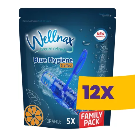 Wellnax Blue Water WC illatosító Orange Flower 5x50g (Karton - 12 csomag)
