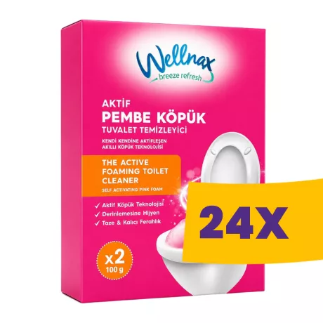 Wellnax habzó WC-tisztító por 2db (Karton - 24 csomag)