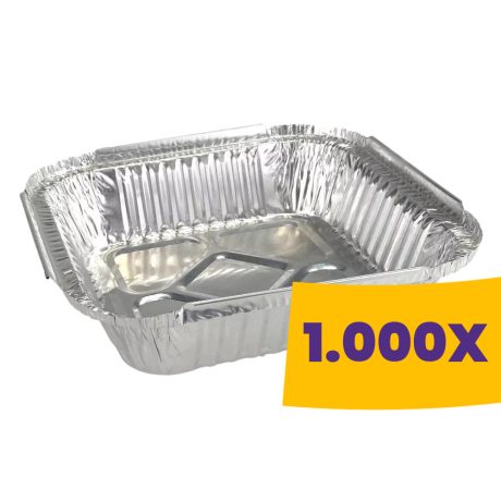 Alu tálka szögletes 470ml (Karton - 1000 db)