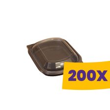   Ételszállító doboz fekete - tetővel, osztatlan, mikrózható PP 1200ml (Karton - 200 db)