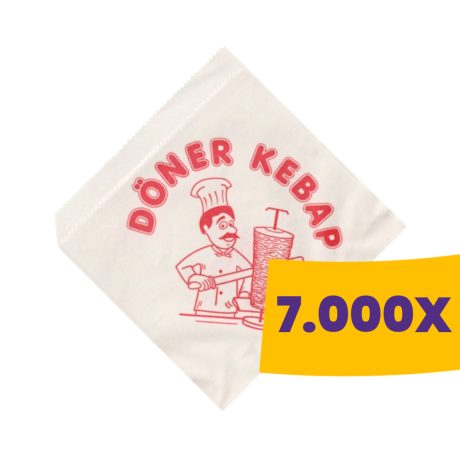 Hambi/Pita papírtasak Döner mintás - 15x15cm (Karton - 7000 db)