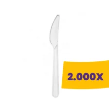   Kés műanyag újrahasználható víztiszta - PS (Karton - 2000 db)