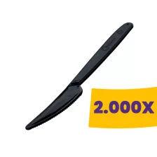   Kés műanyag újrahasználható fekete - PS (Karton - 2000 db)