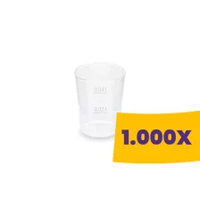 Műanyag rövides pohár - PET 2/4cl (Karton - 1000 db)
