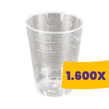 Műanyag rövides pohár - PET 2/4/5cl (Karton - 1600 db)
