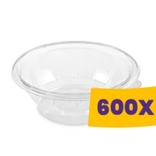   Műanyag salátás tál átlátszó - PET 600ml (Karton - 600 db)