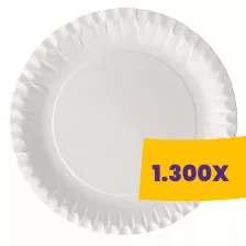 Papírtányér kerek fehér 23cm (Karton - 1300 db)