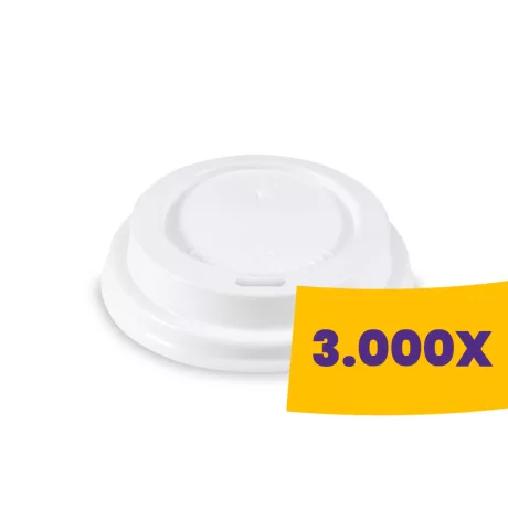 Papírpohár tető fehér - PP 63mm (Karton - 3000 db)