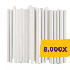   Szívószál bioműanyag fehér - 6,5mm átm. 24cm (Karton - 8000 db)
