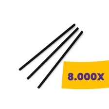   Szívószál bioműanyag fekete - 7mm átm. 22cm (Karton - 8000 db)