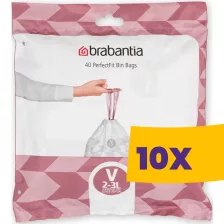   Brabantia PerfectFit szemeteszsák V méret - 2-3L, 40db/csg (Karton - 10 csomag)