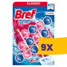   Bref Power Aktiv golyós WC illatosító Virág 3x50g (Karton - 9 db)