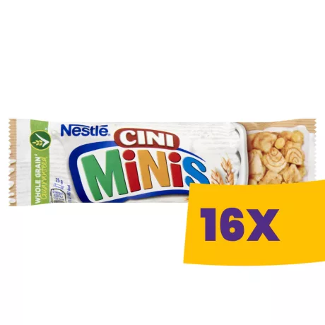 Nestlé Cini-Minis fahéjas gabonapehely szelet tejbevonó talppal 25g (Karton - 16 db)