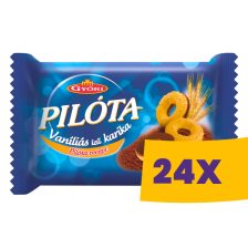   Győri Pilóta Vaníliás karika étcsokis 150g (Karton - 24 db)