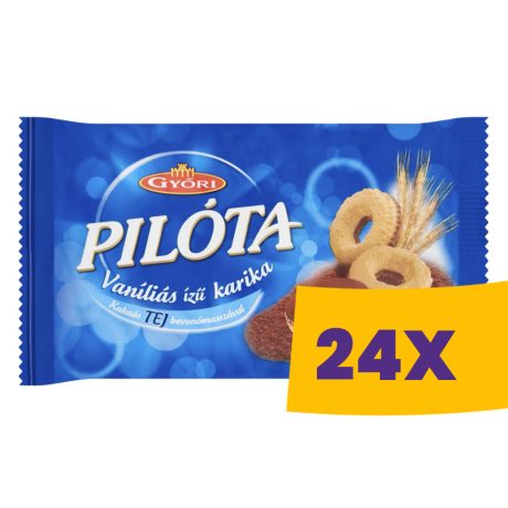 Győri Pilóta Vaníliás karika tejcsokis 150g (Karton - 24 db)