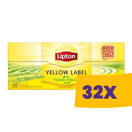 Lipton Yellow Label fekete tea 25 filter (Karton - 32 csomag)