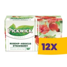   Pickwick Gyógytea Csipke-hibiszkusz-eper 20 filter (Karton - 12 csomag)