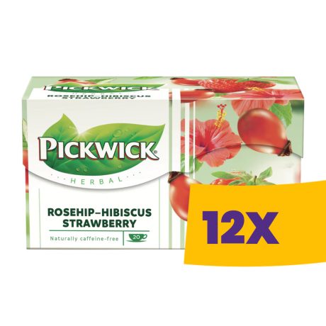 Pickwick Gyógytea Csipke-hibiszkusz-eper 20 filter (Karton - 12 csomag)