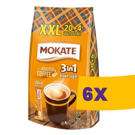 Mokate XXL 3in1 instant kávé barnacukorral 20+4x17g (Karton - 6 csomag)