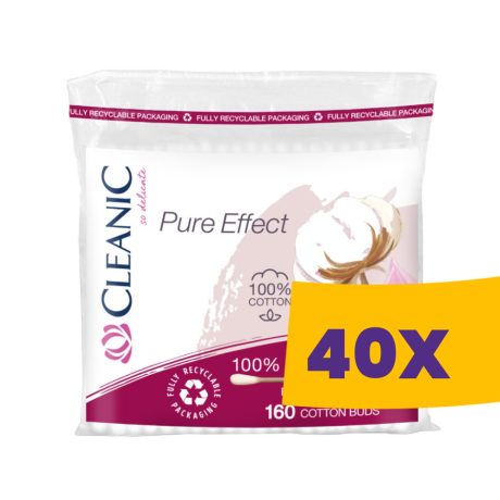 Cleanic PureEffect biológiailag lebomló fültisztító pálca utántöltő 160db (Karton - 40 csomag)