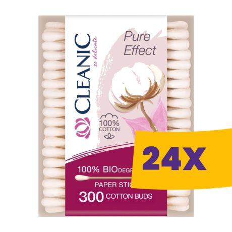Cleanic PureEffect biológiailag lebomló fültisztító pálca 300db (Karton - 24 csomag)