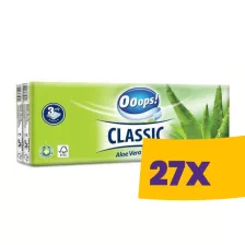   Ooops! Classic papírzsebkendő Aloe Vera - 3 rétegű, 10x10db (Karton - 27 csomag)