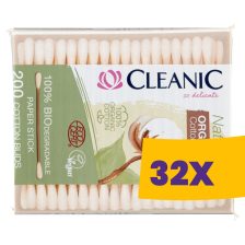   Cleanic Naturals Organic biológiailag lebomló fültisztító pálca 200db (Karton - 32 csomag)