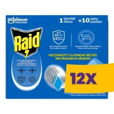   Raid elektromos lapkás szúnyogirtó készülék + 10db utántöltő (Karton - 12 csomag)