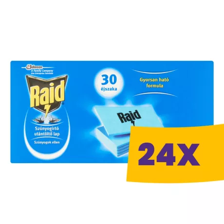 Raid elektromos lapkás szúnyogirtó utántöltő 30db (Karton - 24 csomag)