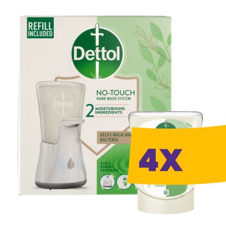 Dettol No Touch szenzoros szappanadagoló - Aloe Vera utántöltővel 250ml (Karton - 4 csomag)