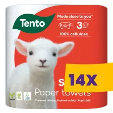   Tento Strong háztartási papírtörlő - 3 rétegű, 2 tekercs (Karton - 14 csomag)