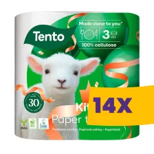   Tento Kitchen Innovations háztartási papírtörlő - 3 rétegű, 2 tekercs (Karton - 14 csomag)