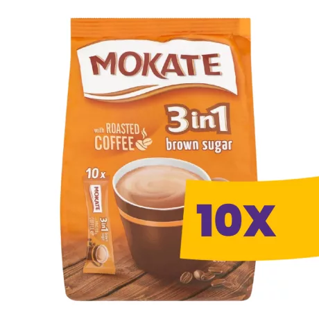 Mokate 3in1 instant kávé barnacukorral Gold 10x17g (Karton - 10 csomag)