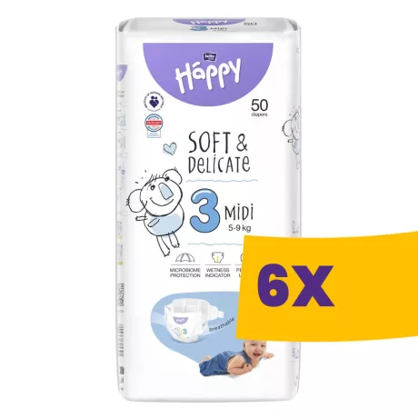 Bella Baby Happy Midi 3 nadrágpelenka 5-9kg 50db (Karton - 6 csomag)
