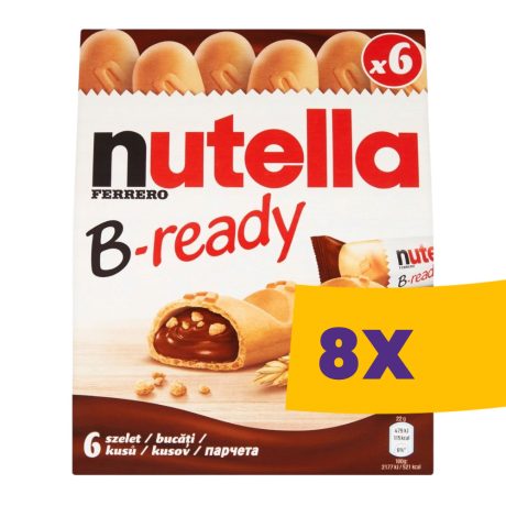 Nutella B-Ready mogyorókrémmel töltött ostya 6x22g (Karton - 8 csomag)