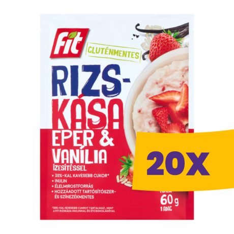 Fit rizskása Eper & Vanília 60g (Karton - 20 db)