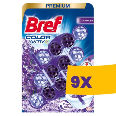 Bref Color Aktiv golyós WC illatosító Levendula 3x50g (Karton - 9 csomag)