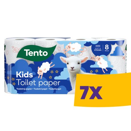 Tento Kids WC papír - 3 rétegű 8 tekercs (Karton - 7 csomag)