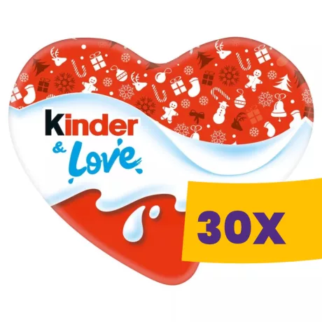 Kinder & Love karácsonyi csokoládé 37g (Karton - 30 db)