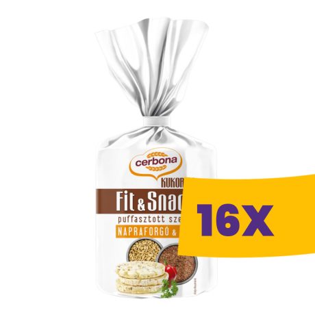 Cerbona puffasztott kukoricaszelet Napraforgó & Len mag 90g (Karton - 16 db)