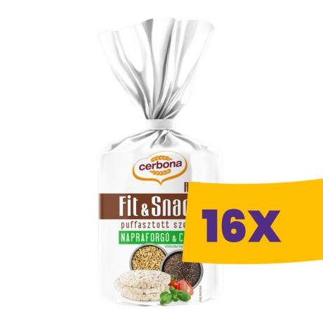 Cerbona puffasztott rizsszelet Napraforgó & Chia mag 90g (Karton - 16 db)