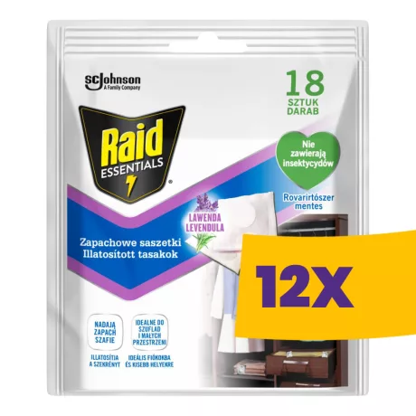 Raid Essentials molyirtó tasak Levendula 18db (Karton - 12 csomag)