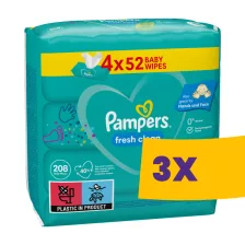   Pampers Fresh Clean nedves popsitörlő 4x52db (Karton - 3 csomag)