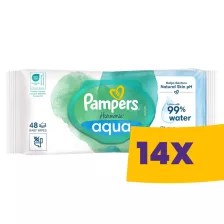 Pampers Aqua nedves popsitörlő 48db (Karton - 14 csomag)