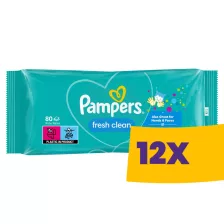   Pampers Fresh Clean nedves popsitörlő 80db (Karton - 12 csomag)
