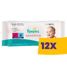   Pampers Sensitive nedves popsitörlő 80db (Karton - 12 csomag)