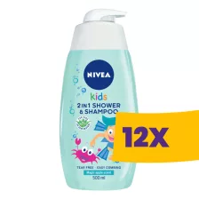 Nivea Kids tusfürdő és sampon Fiú 500ml (Karton - 12 db)